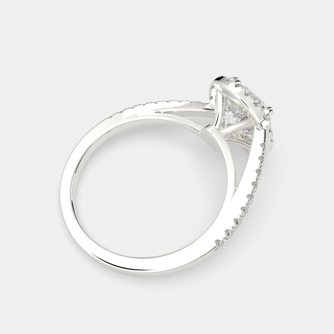 Paloma Cushion Cut Pave Halo Engagement Ring Setting