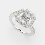Load image into Gallery viewer, Paloma Emerald Cut Pave Halo Engagement Ring Setting
