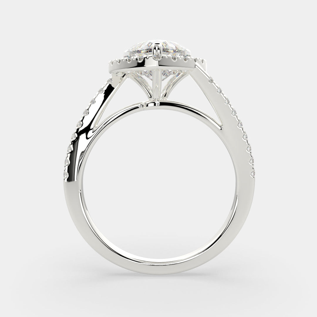 Paloma Heart Cut Pave Halo Engagement Ring Setting