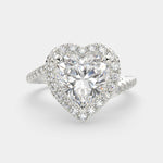 Load image into Gallery viewer, Paloma Heart Cut Pave Halo Engagement Ring Setting
