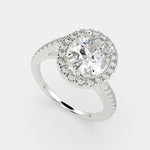 Load image into Gallery viewer, Paloma Oval Cut Pave Halo Engagement Ring Setting
