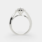 Load image into Gallery viewer, Paloma Pear Cut Pave Halo Engagement Ring Setting
