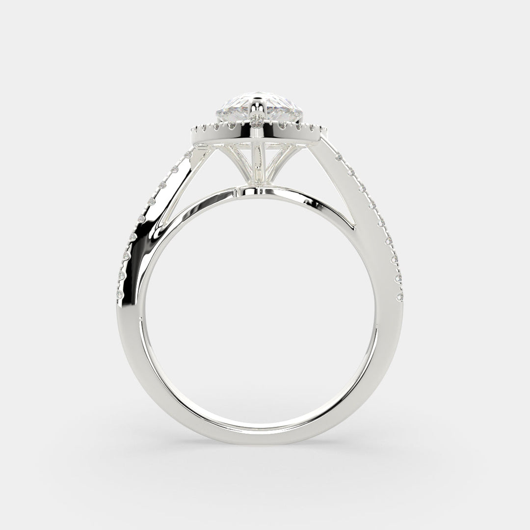 Paloma Pear Cut Pave Halo Engagement Ring Setting