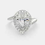 Load image into Gallery viewer, Paloma Pear Cut Pave Halo Engagement Ring Setting
