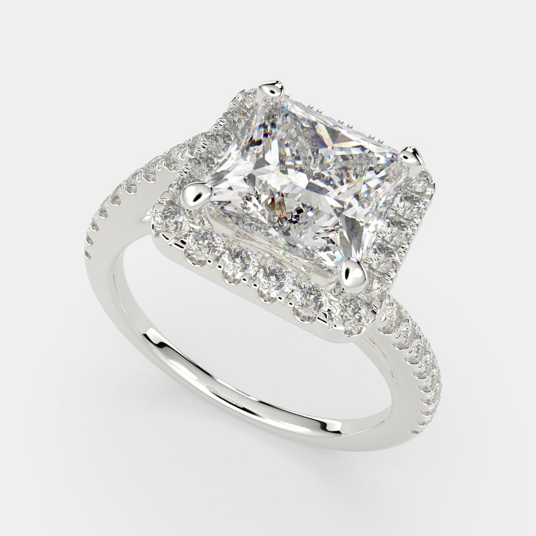 Paloma Princess Cut Pave Halo Engagement Ring Setting
