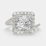 Load image into Gallery viewer, Paloma Princess Cut Pave Halo Engagement Ring Setting
