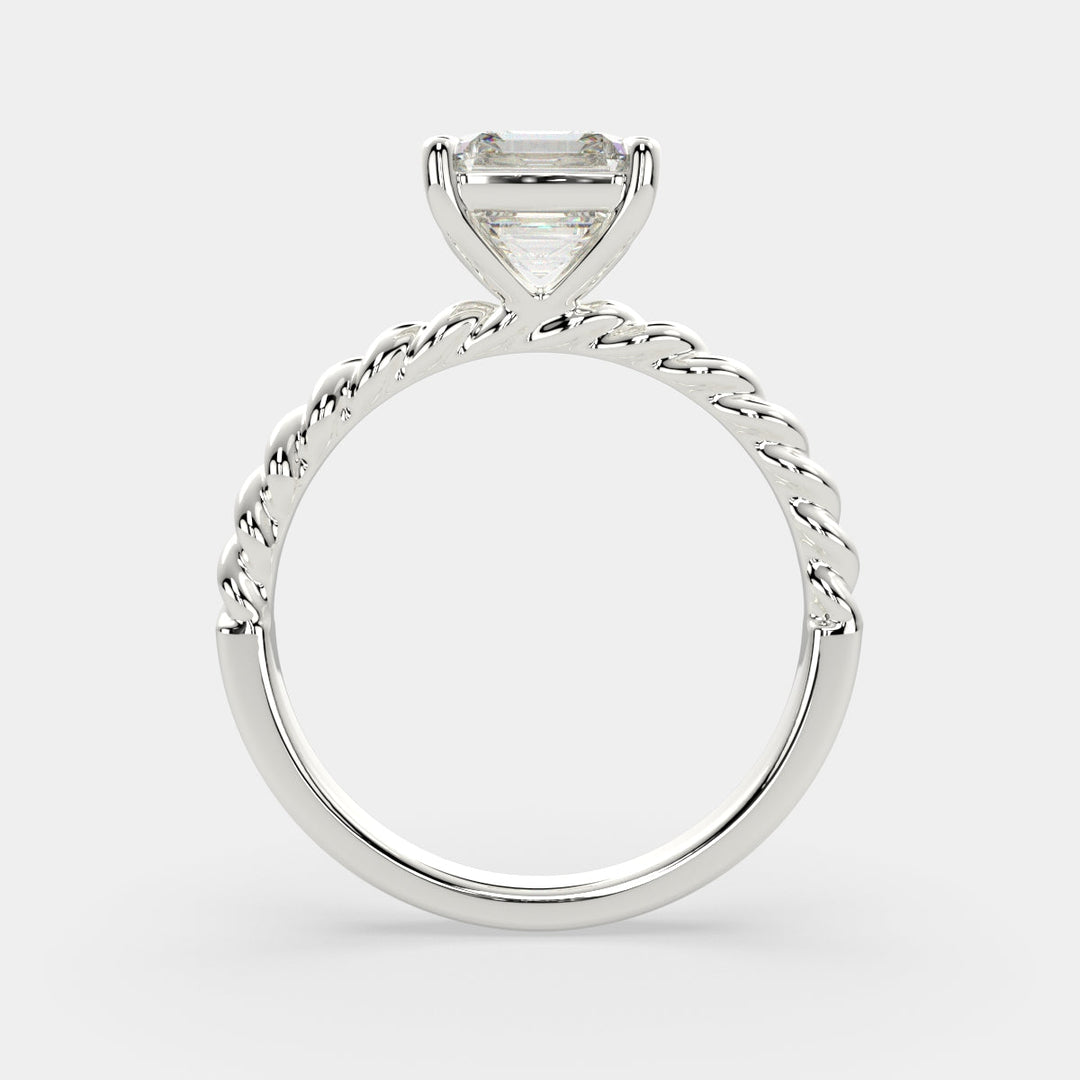 Renata Emerald Cut Solitaire Rope Engagement Ring Setting