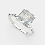 Load image into Gallery viewer, Renata Emerald Cut Solitaire Rope Engagement Ring Setting
