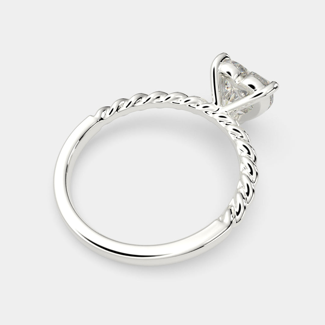 Renata Heart Cut Solitaire Rope Engagement Ring Setting