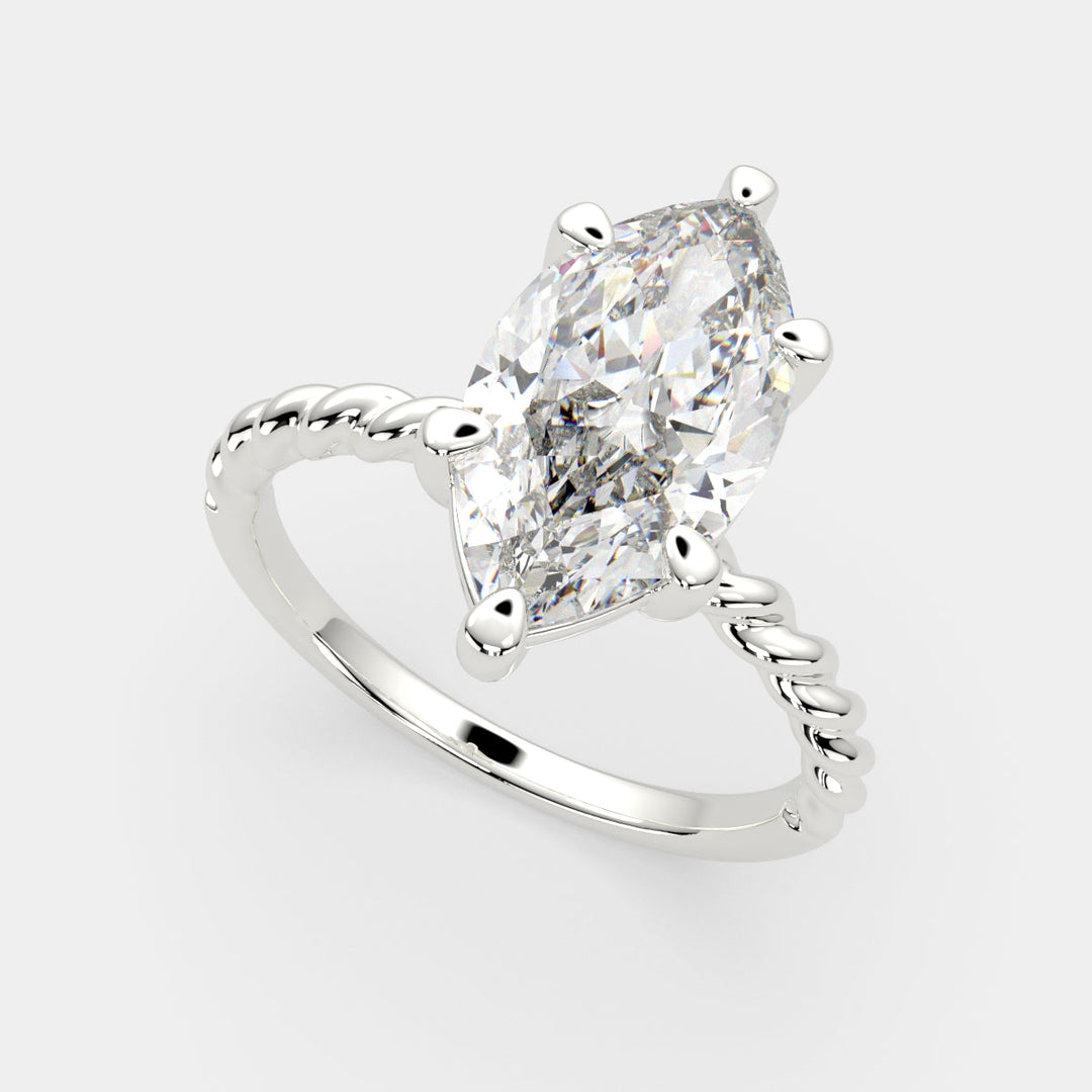 Renata Marquise Cut Solitaire Rope Engagement Ring Setting