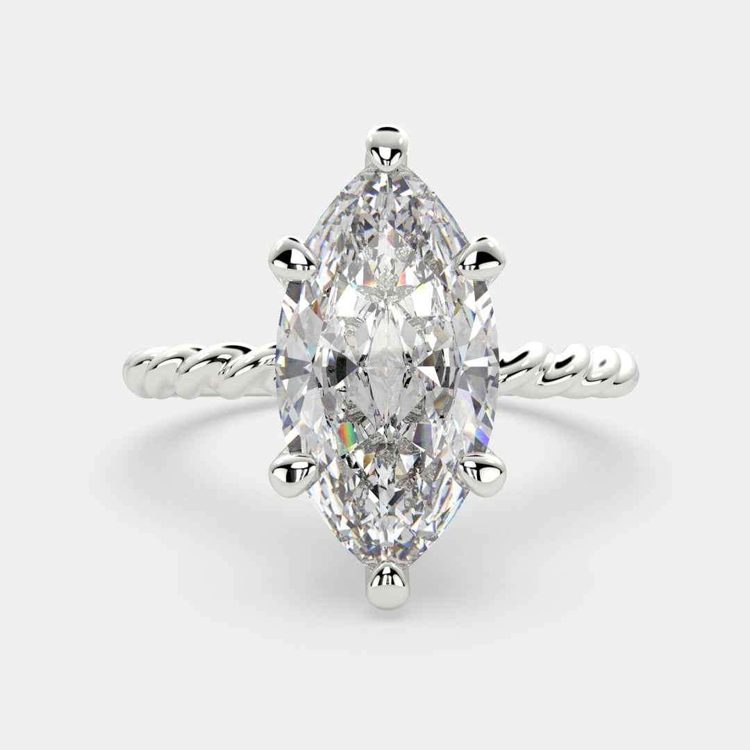 Renata Marquise Cut Solitaire Rope Engagement Ring Setting