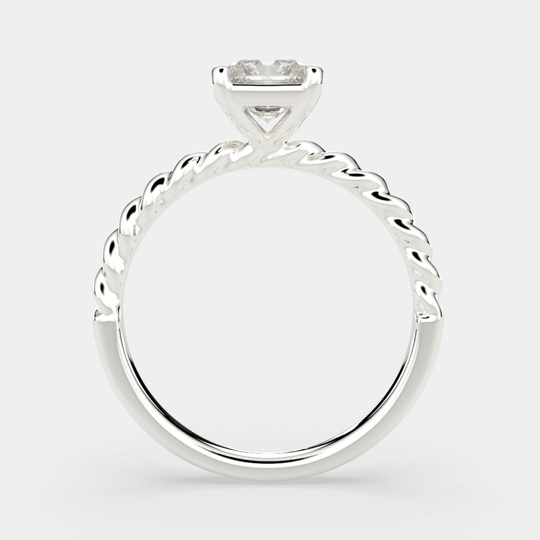 Renata Radiant Cut Solitaire Rope Engagement Ring Setting