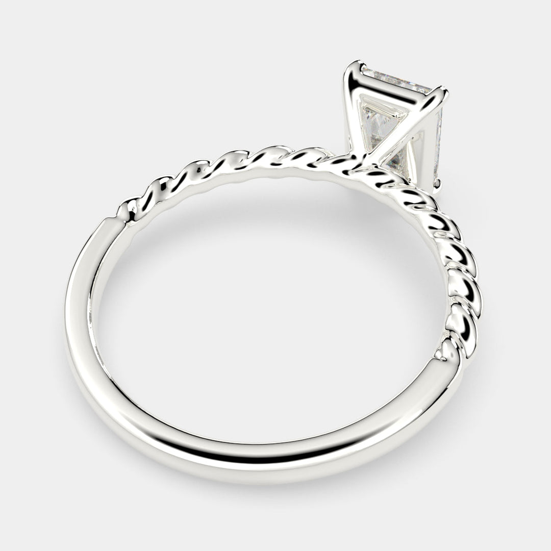 Renata Radiant Cut Solitaire Rope Engagement Ring Setting