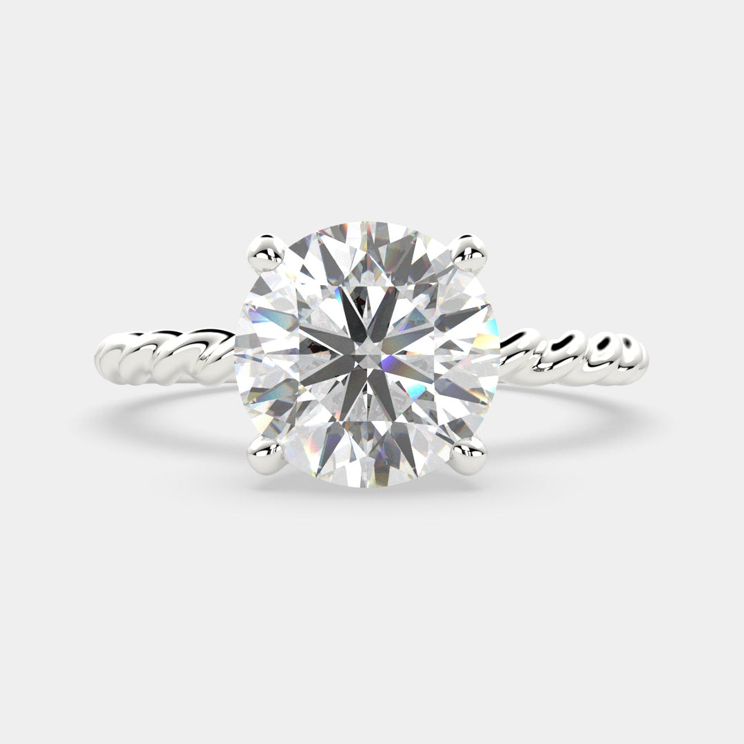 Renata Round Cut Solitaire Rope Engagement Ring Setting