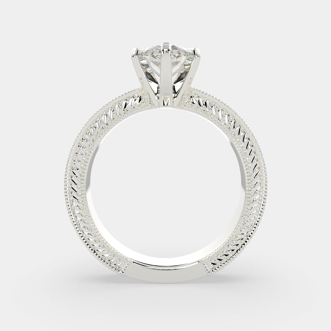 Sabrina Marquise Cut Solitaire Hand Engraved Milgrain Engagement Ring Setting