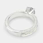 Load image into Gallery viewer, Sabrina Round Cut Solitaire Hand Engraved Milgrain Engagement Ring Setting
