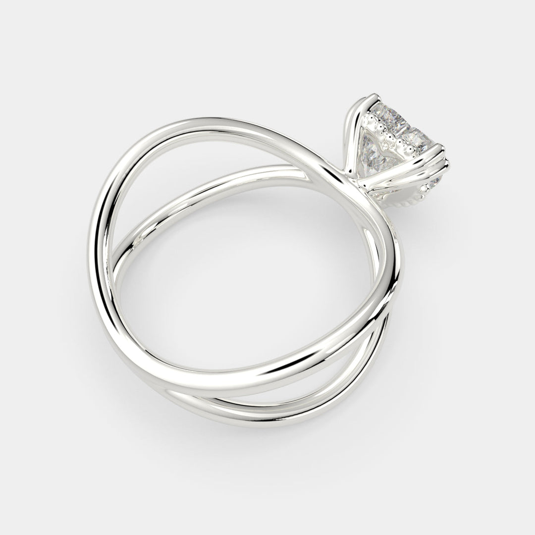Tatiana Heart Cut Solitaire Split Shank Engagement Ring Setting
