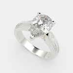 Load image into Gallery viewer, Valentina Pear Cut Solitaire Tapered Milgrain Engagement Ring Setting
