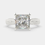 Load image into Gallery viewer, Valentina Princess Cut Solitaire Tapered Milgrain Engagement Ring Setting
