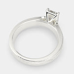 Load image into Gallery viewer, Valentina Radiant Cut Solitaire Tapered Milgrain Engagement Ring Setting
