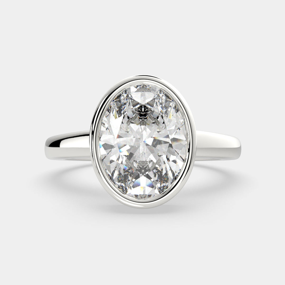 Xenia Oval Cut Halo Pave Solitaire Engagement Ring Setting