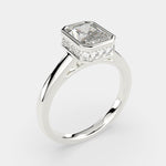 Load image into Gallery viewer, Xenia Radiant Cut Halo Pave Solitaire Engagement Ring Setting
