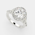 Load image into Gallery viewer, Ada Oval Cut Halo Pave Engagement Ring Setting
