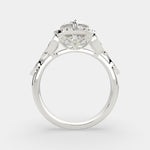 Load image into Gallery viewer, Ada Pear Cut Halo Pave Engagement Ring Setting

