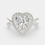 Load image into Gallery viewer, Celestina Heart Cut Halo Pave Split Shank Engagement Ring Setting
