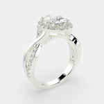 Load image into Gallery viewer, Celestina Oval Cut Halo Pave Split Shank Engagement Ring Setting
