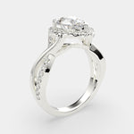 Load image into Gallery viewer, Celestina Pear Cut Halo Pave Split Shank Engagement Ring Setting
