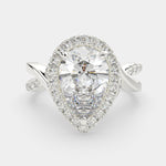 Load image into Gallery viewer, Celestina Pear Cut Halo Pave Split Shank Engagement Ring Setting
