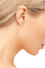 Load image into Gallery viewer, Haven Round Cut Flower Stud Earrings
