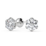 Load image into Gallery viewer, Haven Round Cut Flower Stud Earrings
