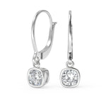 Load image into Gallery viewer, Caylee Cushion Cut Bezel Earrings Leverback
