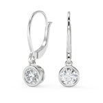 Load image into Gallery viewer, Maddison Round Cut Bezel Earrings Leverback
