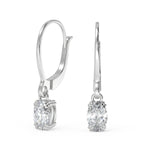 Load image into Gallery viewer, Emmy Oval Cut Double Prong Earrings Leverback
