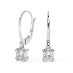 Load image into Gallery viewer, Alexia Princess Cut Double Prong Earrings Leverback
