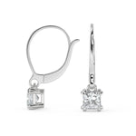 Load image into Gallery viewer, Alexia Princess Cut Double Prong Earrings Leverback
