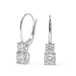 Load image into Gallery viewer, Jayden Cushion Cut 6 Prong Stacked Earrings Leverback

