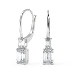 Load image into Gallery viewer, Yazmin Emerald Cut 6 Prong Stacked Earrings Leverback
