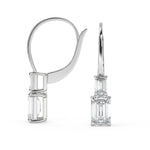 Load image into Gallery viewer, Yazmin Emerald Cut 6 Prong Stacked Earrings Leverback
