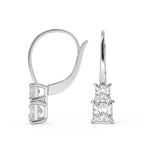 Load image into Gallery viewer, Kyra Princess Cut 6 Prong Stacked Earrings Leverback
