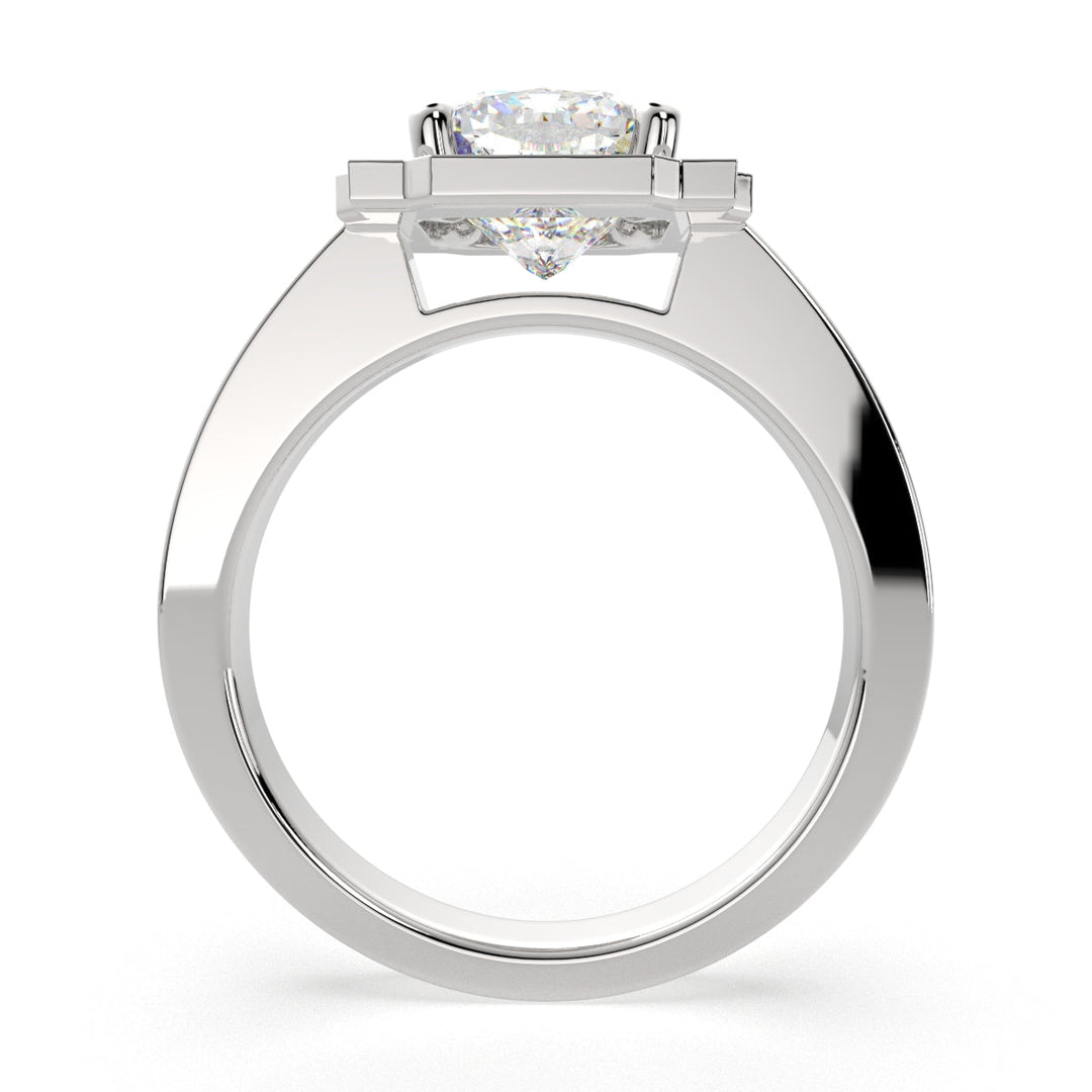 Amalia Cushion Cut Halo Pave Engagement Ring Setting