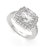 Load image into Gallery viewer, Amalia Cushion Cut Halo Pave Engagement Ring Setting
