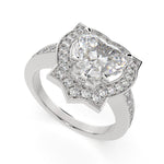 Load image into Gallery viewer, Amalia Heart Cut Halo Pave Engagement Ring Setting
