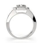 Load image into Gallery viewer, Amalia Radiant Cut Halo Pave Engagement Ring Setting
