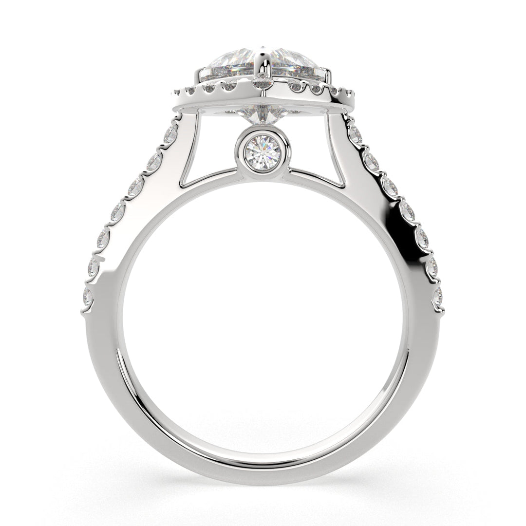 Bianca Heart Cut Halo Pave Engagement Ring Setting