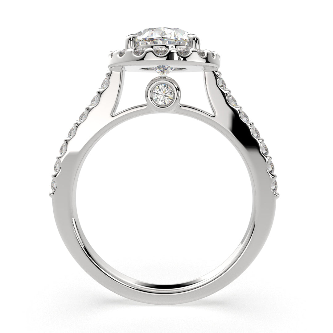 Bianca Oval Cut Halo Pave Engagement Ring Setting