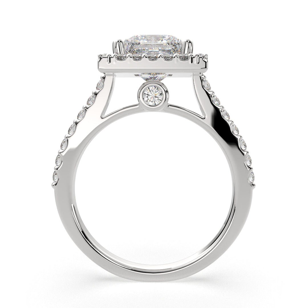 Bianca Princess Cut Halo Pave Engagement Ring Setting